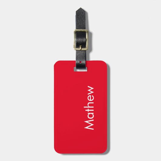 simple initial letter monogram add your name lett bagagelabel (Voorkant verticaal)