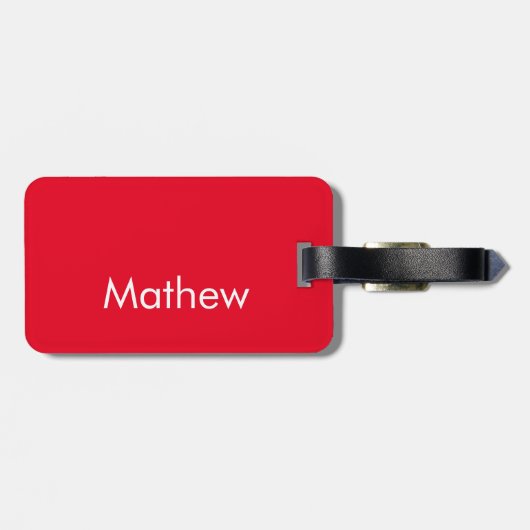 simple initial letter monogram add your name lett bagagelabel (Achterkant horizontaal)