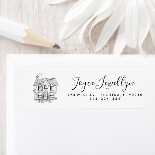 Simple ink drawing house minimal design etiket (Insitu)