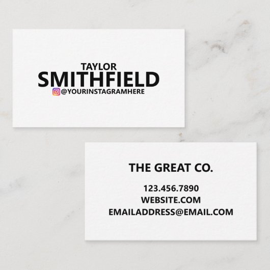 Simple Instagram Visitekaartje (Voorkant / Achterkant)