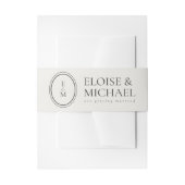 Simple Ivory Classic Crest Monogram Wedding Uitnodigingen Wikkel (Voorkant Voorbeeld)
