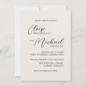 Simple Ivory Classic Script Wedding Kaart (Voorkant)