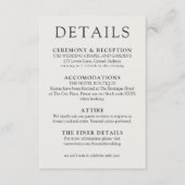 Simple Ivory Classic Wedding Details Informatiekaartje (Voorkant)