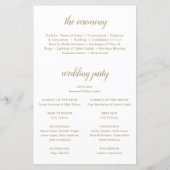 Simple Ivory Gold Floral Elegant Wedding Programme (Achterkant)