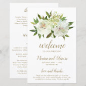 Simple Ivory Gold Floral Elegant Wedding Programme (Voorkant / Achterkant)