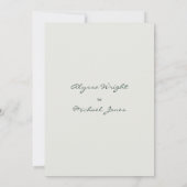 Simple ivory gold greenery leaf floral Wedding  Kaart (Achterkant)