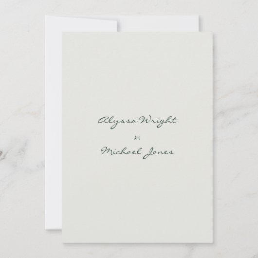 Simple ivory gold greenery leaf floral Wedding  Kaart (Achterkant)