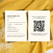 Simple Ivory Meal Choice Wedding RSVP Card