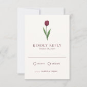 Simple Ivory Minimal Tulip Wedding RSVP Kaartje (Voorkant)