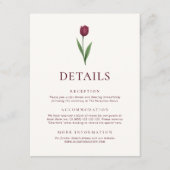 Simple Ivory Minimalist Tulip Wedding Details Informatiekaartje (Voorkant)
