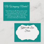 Simple Jade "No Wrapping Needs"-Vrijgezellenfeest Informatiekaartje (Voorkant / Achterkant)