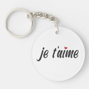 Simple Je T'aime I Love You Valentijn   Button Sle Sleutelhanger
