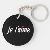 Simple Je T'aime I Love You Valentijn | Button Sle Sleutelhanger (Achterkant)