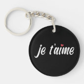 Simple Je T'aime I Love You Valentijn | Button Sle Sleutelhanger (Voorkant)