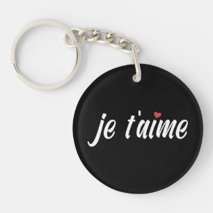 Simple Je T'aime I Love You Valentijn   Button Sle Sleutelhanger