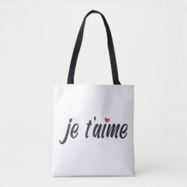 Simple Je T'aime I Love You Valentijn | Tote bag