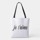 Simple Je T'aime I Love You Valentijn | Tote bag (Achterkant)