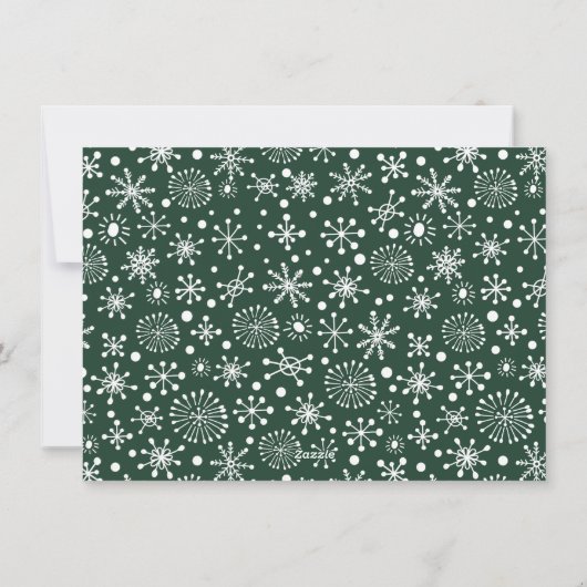 Simple Joy 3 Photo Collage Modern Stripes | Groen Feestdagenkaart (Achterkant)