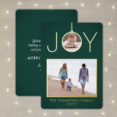 Simple Joy Christmas Ornament Donkergroen 2 Foto Folie Feestdagenkaart