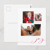 Simple Joy Multi-Photo Holiday Briefkaart (Voorkant / Achterkant)
