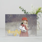 Simple Joyful Overlay Photo Holiday Kaart (Staand Voorkant)