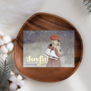 Simple Joyful Overlay Photo Holiday Kaart
