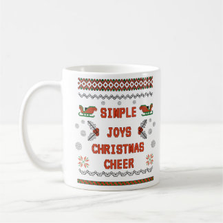 Simple Joys Christmas Cheer Pixel Art Design Koffiemok