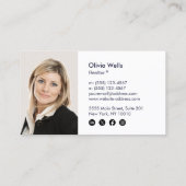 Simple Key Front Navy Real Estate Photo] Contactkaartje (Achterkant)