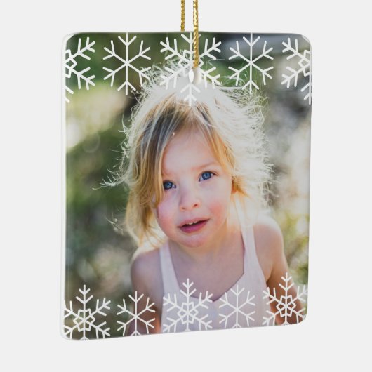Simple Kids Photo Keepsake Snowflakes Keramisch Ornament (Rechts)