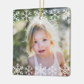 Simple Kids Photo Keepsake Snowflakes Keramisch Ornament (Links)