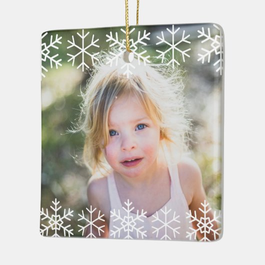 Simple Kids Photo Keepsake Snowflakes Keramisch Ornament (Links)
