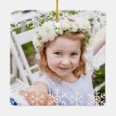 Simple Kids Photo Keepsake Snowflakes Keramisch Ornament (Achterkant)