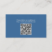Simple Knot Navy Blue Wedding Website Kaart invoeg (Achterkant)
