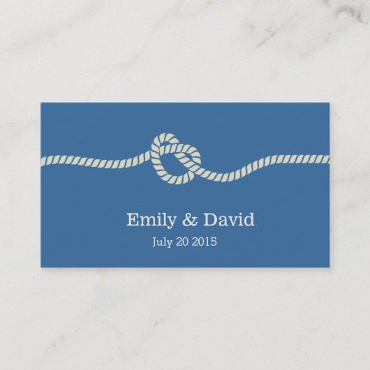 Simple Knot Navy Blue Wedding Website Kaart invoeg (Voorkant)