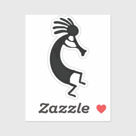 Simple Kokopelli drawing in black Sticker (Vel)