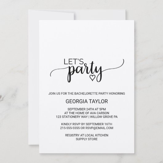 Simple Kraft Calligraphy Bachelorette Kaart (Voorkant)