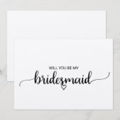 Simple Kraft Calligraphy Bridesmaid Kaart (Voorkant / Achterkant)