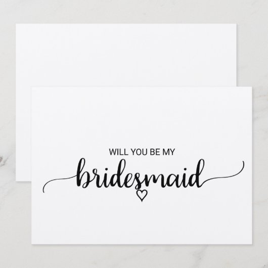 Simple Kraft Calligraphy Bridesmaid Kaart (Voorkant / Achterkant)