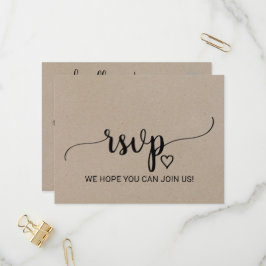 Simple Kraft Calligraphy Song Request RSVP Uitnodiging Briefkaart