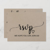 Simple Kraft Calligraphy Song Request RSVP Uitnodiging Briefkaart (Voorkant / Achterkant)