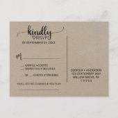 Simple Kraft Calligraphy Song Request RSVP Uitnodiging Briefkaart (Achterkant)