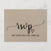 Simple Kraft Calligraphy Song Request RSVP Uitnodiging Briefkaart (Voorkant)