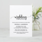 Simple Kraft Calligraphy Wedding Brunch Kaart (Staand voorkant)