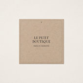 Simple Kraft Clothing Square Hang Price Label Vierkante Visitekaartjes (Voorkant)