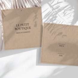 Simple Kraft Clothing Square Hang Price Label Vierkante Visitekaartjes