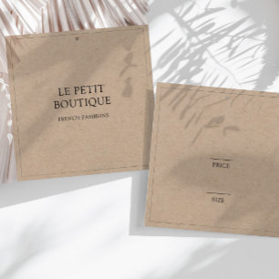 Simple Kraft Clothing Square Hang Price Label Vierkante Visitekaartjes