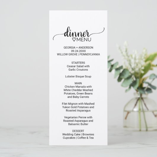 Simple Kraft Paper Calligraphy Weddenrenmenu Menu (Staand voorkant)