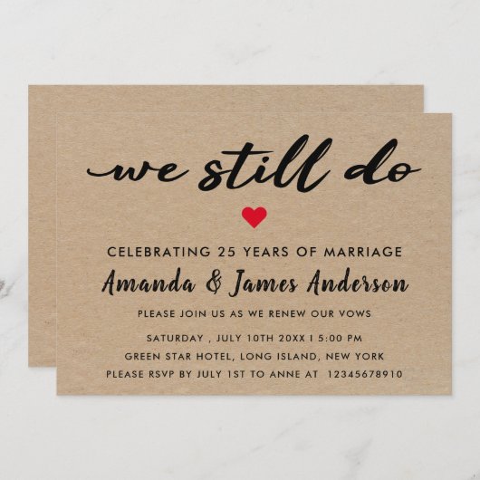 Simple Kraft Texture Vow Renewal Kaart (Voorkant / Achterkant)