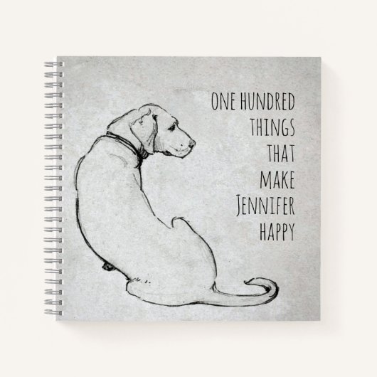 Simple Labrador Dog Art Gratitude Journal Notitieboek (Voorkant)