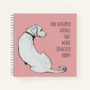 Simple Labrador Dog Art Pink Gratitude Journal Notitieboek